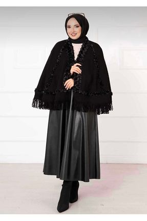 پانچو مشکی زنانه اکریلیک Genel Markalar - کد 856452294
