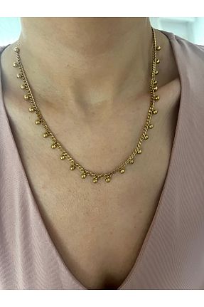 گردنبند استیل ( فولاد ) زرد استیل (فولاد) Hoop jewelery - کد 889105606