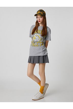 تیشرت طوسی زنانه Relaxed Koton - کد 632899992