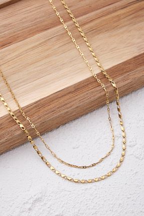 گردنبند استیل ( فولاد ) طلائی زنانه استیل ضد زنگ ESBAFLOR - کد 889149081