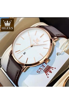 ساعت مچی قهوه ای مردانه 43 میلی متر OLEVS - کد 889150021