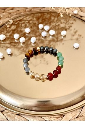 دستبند استیل (فولاد) زرد زنانه سنگ byhulyacollections - کد 727749985