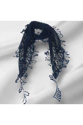 دستمال گردن سرمه ای زنانه پنبه ای IŞIK - کد 889196870