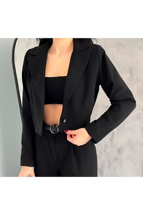 کت بلیزر مشکی زنانه پلی ویسکون sunfyre - کد 889214642