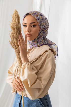 روسری بنفش پنبه ای SILKHOME EŞARP - کد 747804216