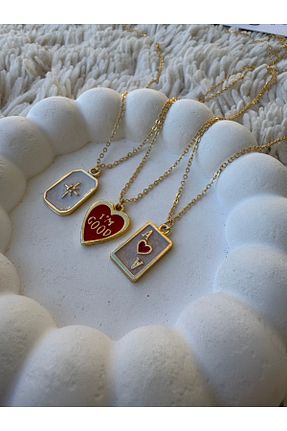 گردنبند جواهر طلائی زنانه روکش طلا Takıkraliyeti - کد 889228285