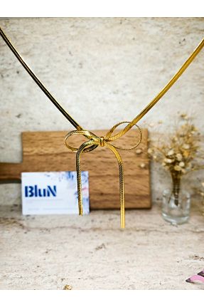 گردنبند استیل ( فولاد ) طلائی زنانه استیل ضد زنگ BluN Accessories - کد 888998956