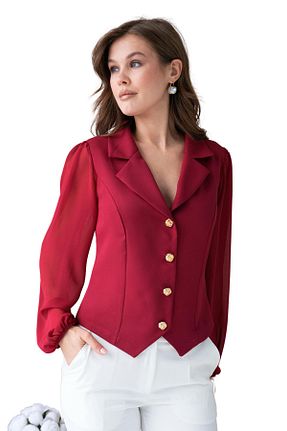 پیراهن زرشکی زنانه اسلیم فیت Moda Amore - کد 889275652