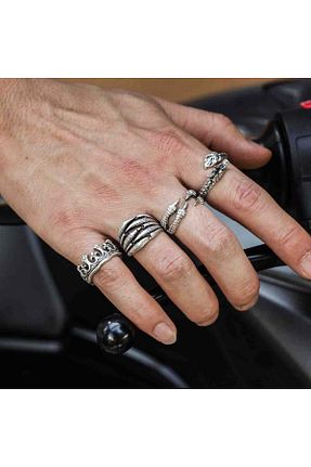 انگشتر جواهر مردانه روکش نقره Atolyezone - کد 937406209