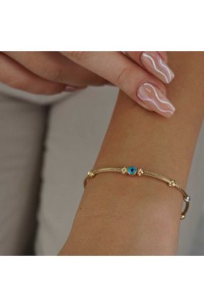 دستبند طلا زرد زنانه 14 عیار İzgi Kuyumculuk - کد 807627014