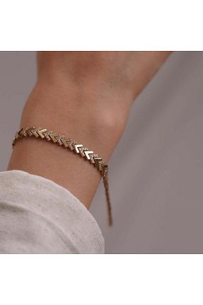 دستبند طلا زرد زنانه 14 عیار İzgi Kuyumculuk - کد 834038508