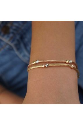 دستبند طلا زرد زنانه 14 عیار İzgi Kuyumculuk - کد 807626965