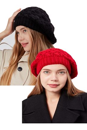 کلاه پشمی مشکی زنانه مخلوط پلی آمید derikem - کد 889307641