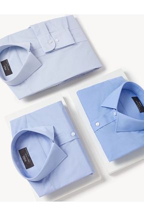 پیراهن آبی مردانه رگولار Marks & Spencer - کد 754400260