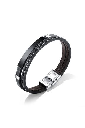 دستبند استیل (فولاد) مشکی زنانه Lee Cooper - کد 889364369