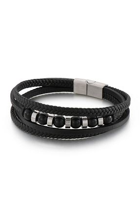 دستبند استیل (فولاد) مشکی زنانه Lee Cooper - کد 889364350