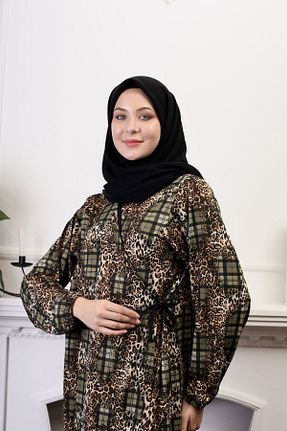 کیمونو و کافتان قهوه ای زنانه پنبه پلی استر Kutay Collection - کد 772246864