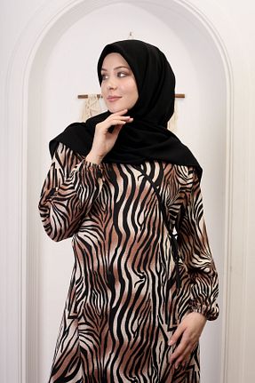 کافتان و کیمونو حجاب قهوه ای زنانه پنبه ای Kutay Collection - کد 767244011
