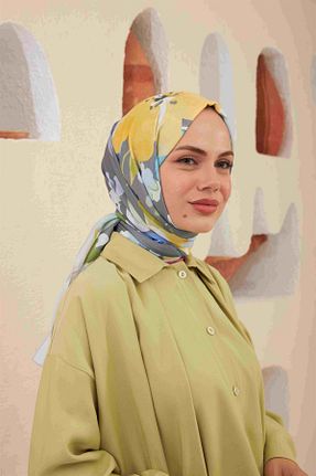 شال نارنجی زنانه پنبه پلی استر İpekhan - کد 743287589