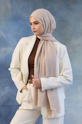 شال بژ زنانه پنبه ای İpekhan - کد 889379892