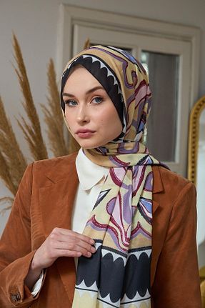 شال زرد زنانه پنبه پلی استر İpekhan - کد 833024799