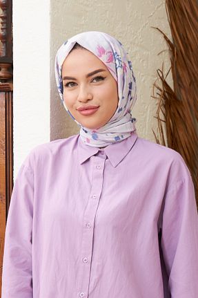 شال بنفش زنانه پنبه ای İpekhan - کد 446762946