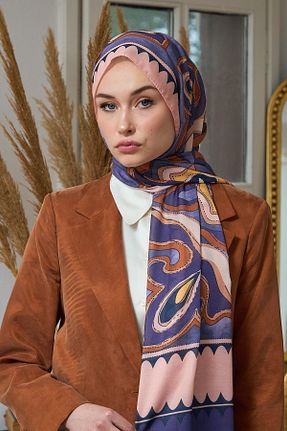 شال بنفش زنانه پنبه پلی استر İpekhan - کد 832896169