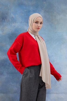 شال بژ زنانه پنبه ای İpekhan - کد 889380040