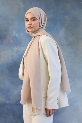شال بژ زنانه پنبه ای İpekhan - کد 889379892