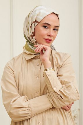 شال قهوه ای زنانه پنبه پلی استر İpekhan - کد 446763389