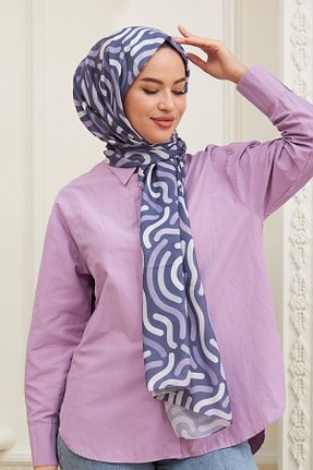 شال بنفش زنانه پنبه ای İpekhan - کد 446877404