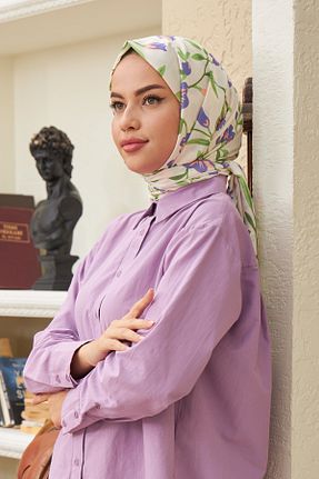 شال بنفش زنانه پنبه ای İpekhan - کد 446476417