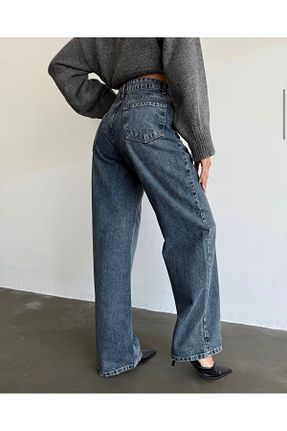 شلوار جین آبی زنانه پاچه پهن Aida Fashion - کد 889439059