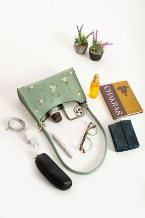 کیف دوشی سبز زنانه چرم مصنوعی Qulaccia - کد 889508711