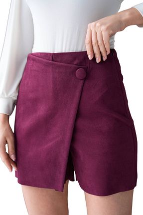 دامن زرشکی زنانه ساده Moda Amore - کد 889516592