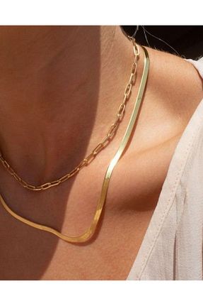 گردنبند استیل ( فولاد ) طلائی استیل (فولاد) LAİKA - کد 889516239