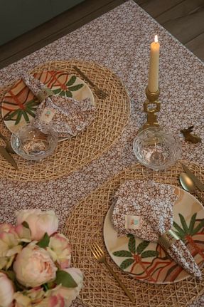 رومیزی قهوه ای پنبه ای vintagetasarım - کد 890958442