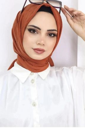روسری نارنجی پنبه ای Melodi Scarf - کد 889565278