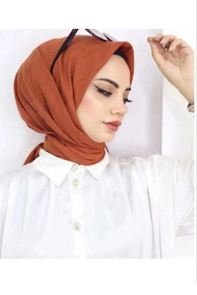 روسری نارنجی پنبه ای Melodi Scarf - کد 889565278