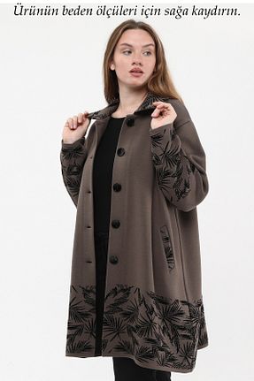 رویه سایز بزرگ قهوه ای زنانه پشمی Laden - کد 361343277