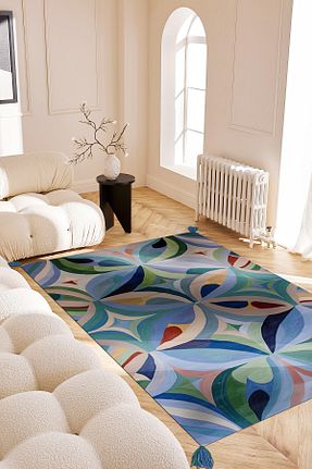 فرش رنگی قابل شستشو Rugs Modern Halı - کد 889574726