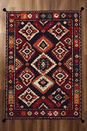 فرش زرشکی قابل شستشو Rugs Modern Halı - کد 889578566