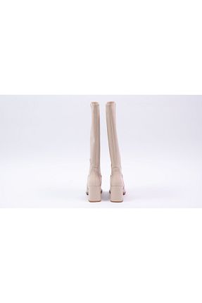 چکمه بژ زنانه چرم مصنوعی Dresscholic - کد 867559676