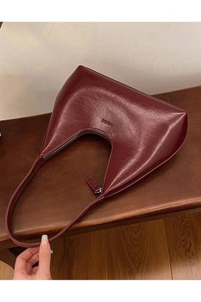 کیف دوشی زرشکی زنانه چرم مصنوعی İAMBTŞY - کد 889615704