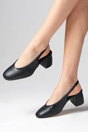 کفش پاشنه بلند کلاسیک مشکی زنانه چرم مصنوعی Mio Gusto - کد 889619341