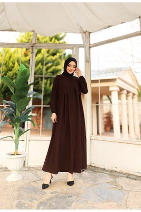 کلاه و ابایا قهوه ای زنانه بافتنی MODA - کد 889629666