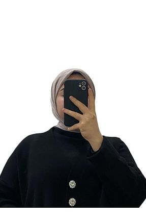 روسری سفید کرپ ساتن ابریشم Aker - کد 889640635