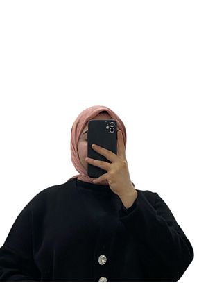 روسری فیروزه ای کرپ ساتن ابریشم Aker - کد 889640586