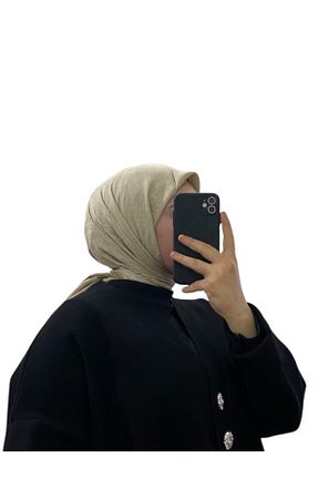 روسری نباتی کرپ ساتن ابریشم Aker - کد 889640598