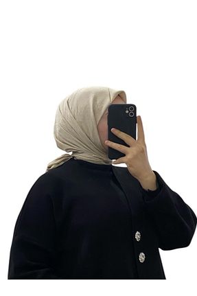 روسری زرد کرپ ساتن ابریشم Aker - کد 889640555